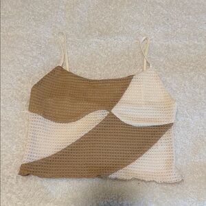 Princess Polly Tan and Cream Camisole, Size 8